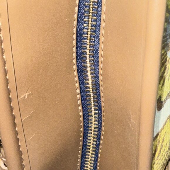 Sparrtina 449 Daufuskie Island Leather Purse Shoulder Bag Floral Yellow Brown - Picture 6 of 14